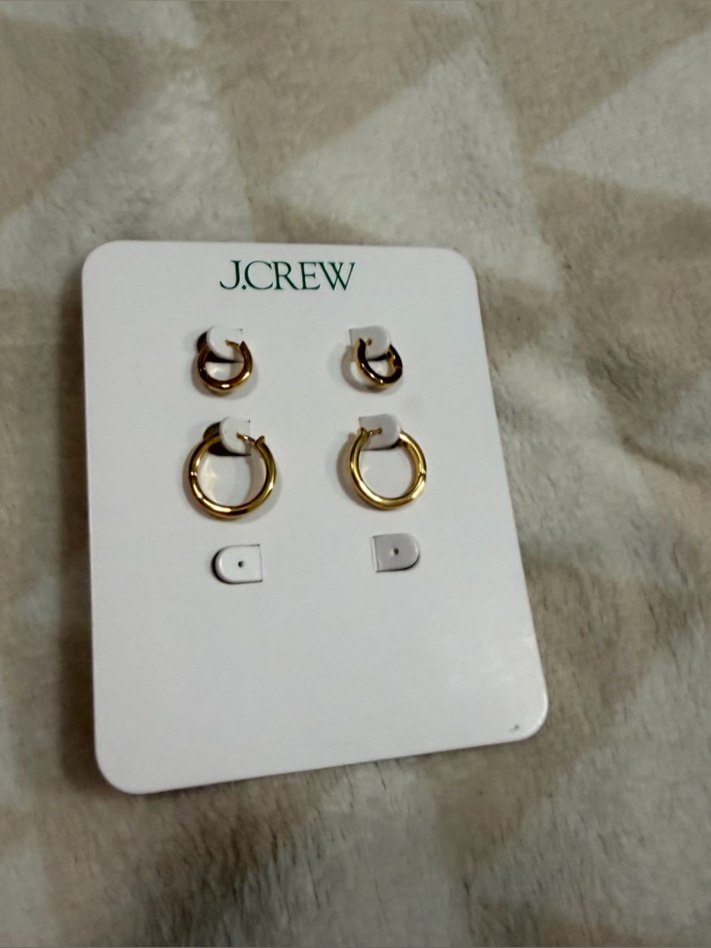 J crew Small hoop earrings set-of-two gold - Picture 2 of 3